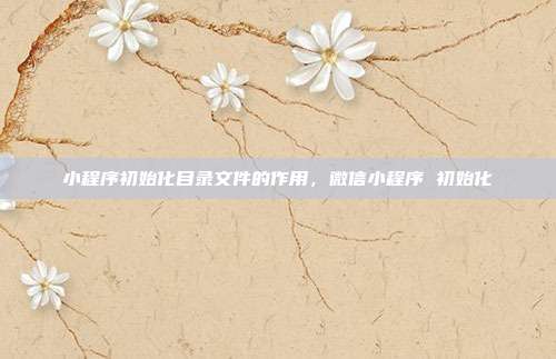 小程序初始化目录文件的作用,微信小程序 初始化