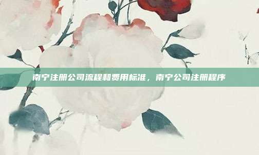 南宁注册公司流程和费用标准，南宁公司注册程序