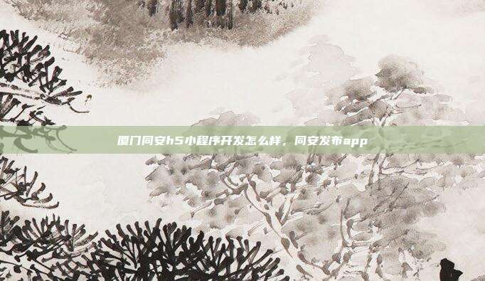 厦门同安h5小程序开发怎么样，同安发布app