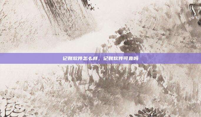 记账软件怎么样,记账软件可靠吗