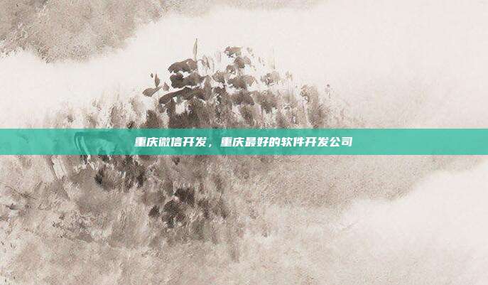 重庆微信开发,重庆最好的软件开发公司