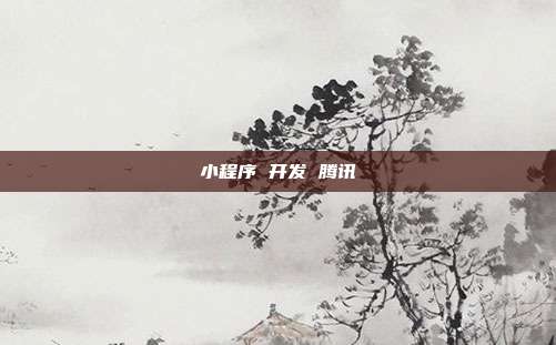 小程序 开发 腾讯