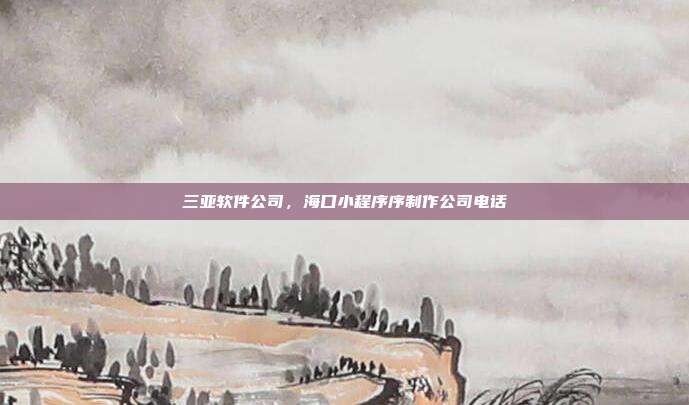 三亚软件公司,海口小程序序制作公司电话
