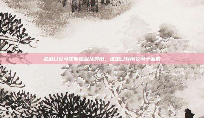 进出口公司注册流程及费用,进出口有限公司干嘛的