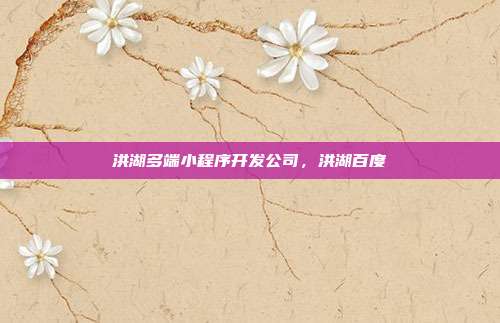 洪湖多端小程序开发公司,洪湖百度