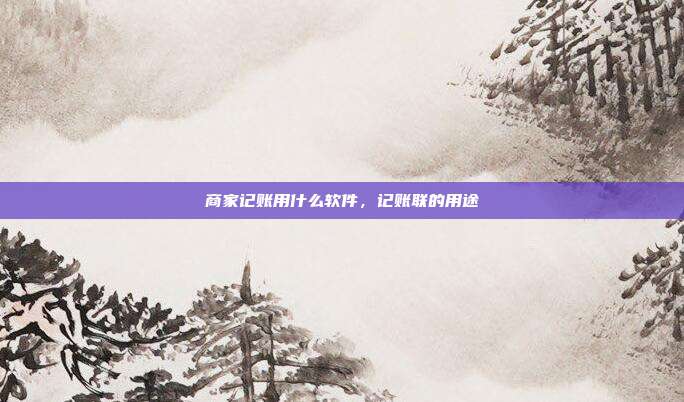 商家记账用什么软件，记账联的用途