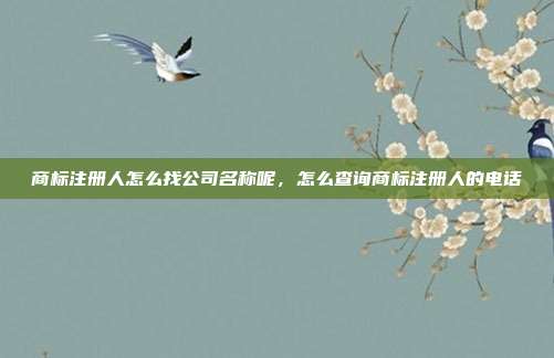 商标注册人怎么找公司名称呢,怎么查询商标注册人的电话