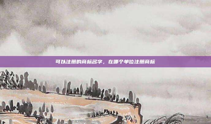 可以注册的商标名字,在哪个单位注册商标