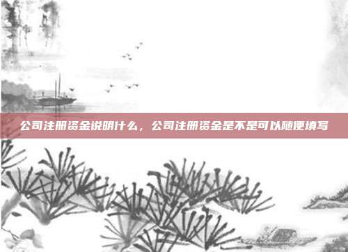 公司注册资金说明什么,公司注册资金是不是可以随便填写