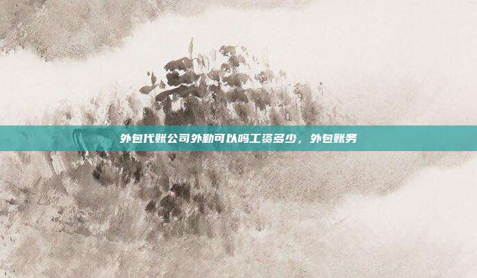 外包代账公司外勤可以吗工资多少,外包账务
