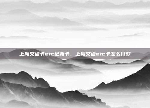 上海交通卡etc记账卡，上海交通etc卡怎么付款
