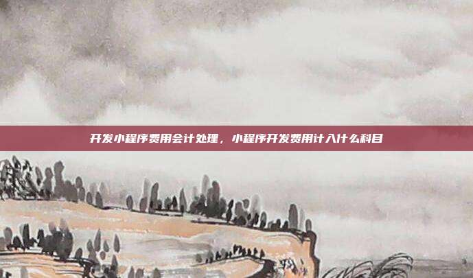 开发小程序费用会计处理,小程序开发费用计入什么科目