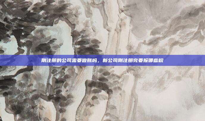 刚注册的公司需要做账吗,新公司刚注册完要报哪些税