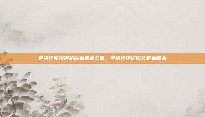 伊滨代账代理机构有哪些公司,伊川代理记账公司有哪些