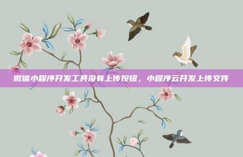 微信小程序开发工具没有上传按钮,小程序云开发上传文件