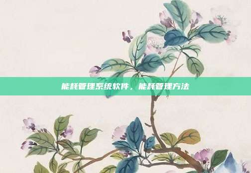 能耗管理系统软件,能耗管理方法