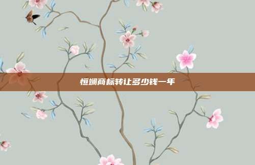 恒斓商标转让多少钱一年