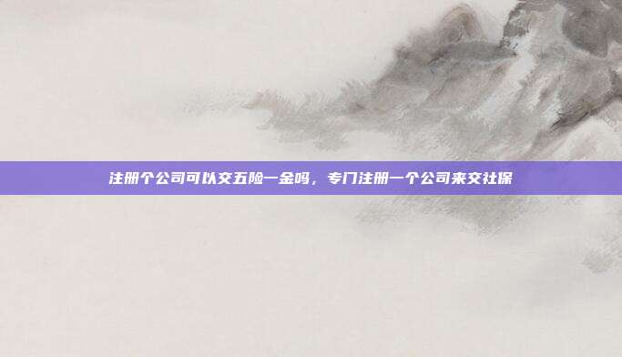 注册个公司可以交五险一金吗，专门注册一个公司来交社保