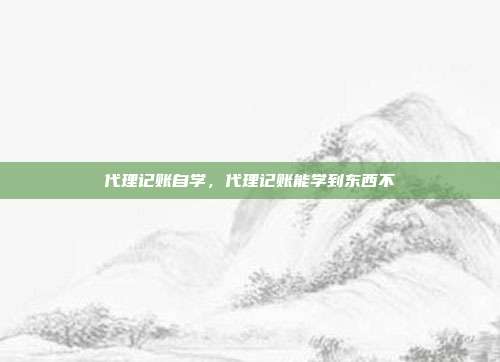 代理记账自学，代理记账能学到东西不