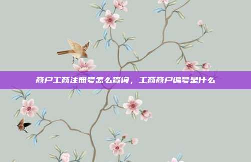 商户工商注册号怎么查询，工商商户编号是什么