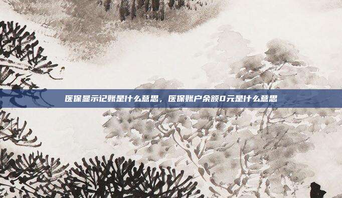 医保显示记账是什么意思,医保账户余额0元是什么意思