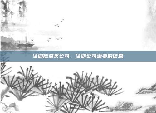 注册信息类公司,注册公司需要的信息